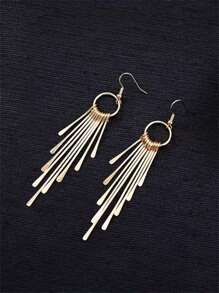 1 cặp bông tai tua rua tròn đơn giản theo phong cách Bohemian, quà tặng trang sức phù hợp cho phụ nữ, đám cưới, tiệc tùng và du lịch - Vàng - Xem 4