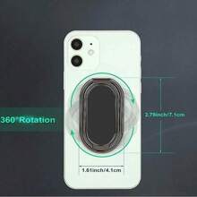 Foldable And Retractable Finger Ring Buckle Stand Compatible With IPhone, Android Phone, Gift For Birthday, Family, Friends Finger Ring Holder, Phone Grip, Phone Accessories - Silver - View 7