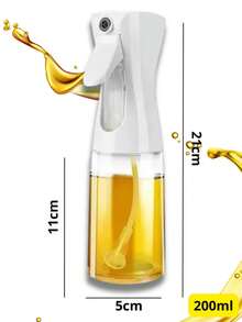 Kit 2 Spray Bottles Oil Vinegar Sprayer Glass Cruet Culinary Kitchen 200ml - 黑與白 - 查看 6