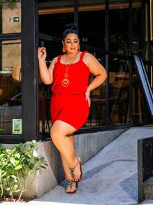 Women Two-piece Outfits - Rojo - Ver 2