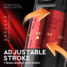 XNET 1PC Bestia 专业无线纹身机笔 可调行程 2.4-4.2mm OLED 显示屏 2400mAh 电池 适用于纹身艺术家