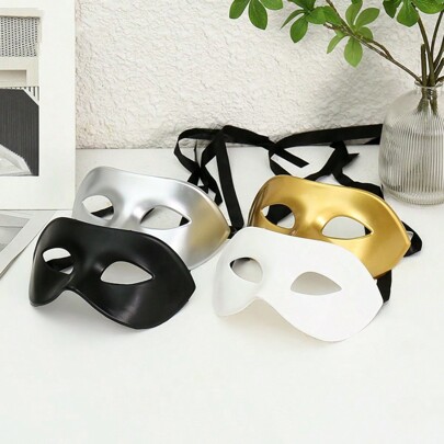 1pcBall Adult Half Face Black Mask White Thick Eye Mask Men And Women Retro Christmas Halloween Supplies