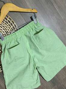 BOYS' BERMUDA SHORTS CHILDREN'S PREPPY FASHION NEW RELEASE - Green - View 3