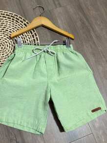 BOYS' BERMUDA SHORTS CHILDREN'S PREPPY FASHION NEW RELEASE - Green - View 2
