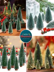 1/5 件迷你人造圣诞树、桌面小圣诞树、节日派对装饰品 - 各种尺寸,适合作为节日庆祝活动的桌面装饰 - 迷你聖誕樹 - 查看 12