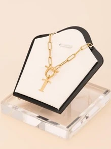 1 chiếc vòng cổ mặt chữ bằng thép không gỉ thời trang và độc đáo, món quà hoàn hảo cho bạn bè - chữ OT vàng - Xem 27