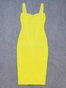 Women's New Strappy Elastic Bandage Midi Dress, Sleeveless Sexy Party Gown