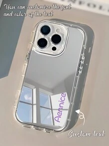 Custom Signature Name Shockproof Thickened Transparent Mirror Phone Case, Compatible With S22 S23 S24 S25 Ultra A13 A14 A15 A16 A53 A54 A55 A56, Anniversary Birthday Gift Custom Letter Design, Aesthetic Mirror Case 2026 - Clear - View 8