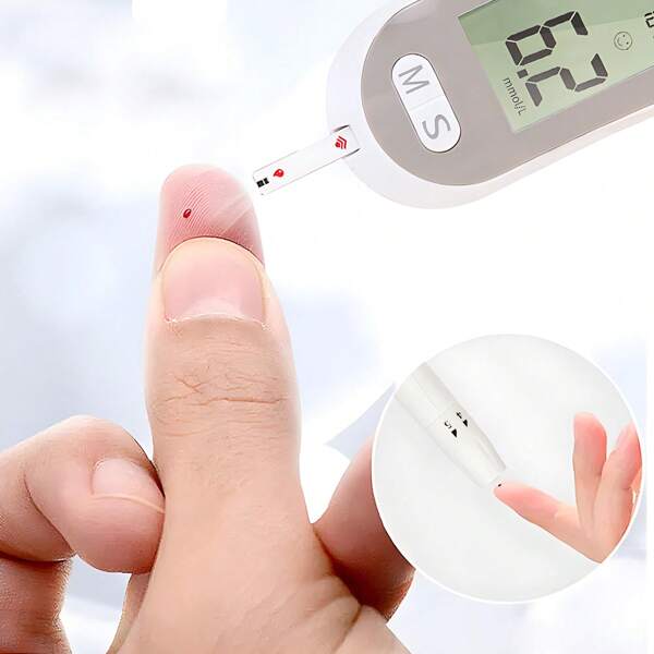 Glucomètre portable, kit de glucomètre indépendant du code pour test du diabète, 50 bandelettes de test avec lancettes. Médical pour mesure du taux de sucre dans le sang, mg/mmol