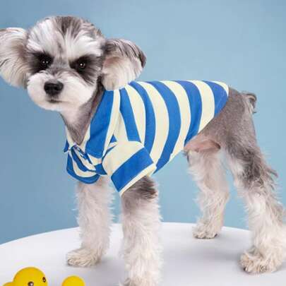 Thú cưng, Mèo, Chó, Quần áo cho chó, Chó con, Quần áo cho chó Chihuahua, Đồ dùng cho mèo con, Áo cho chó, Áo phông sọc cho chó, Quần áo dài tay cho chó con phù hợp với chó và mèo cỡ trung bình và nhỏ, Chó Bulldog Pháp, Chó Dachshund, Chó sục Yorkshire, Áo thun Polo sọc dễ thương thoáng khí cổ điển, Quần áo mùa hè và mùa thu phù hợp với chó và mèo cỡ nhỏ Unisex