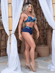 Printed Bikini With Boxer-Style Panties - 顏色隨機傳送 - 查看 4