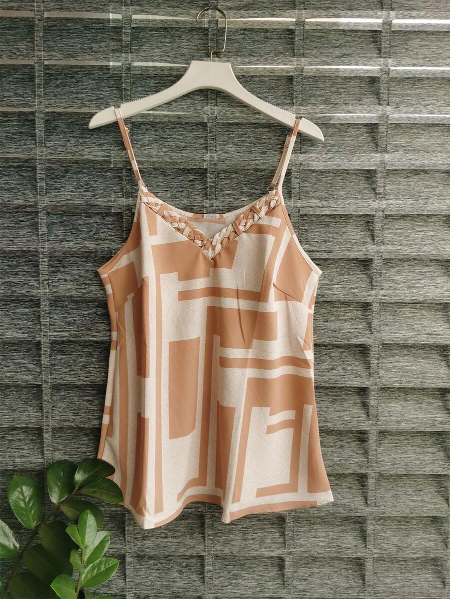 Women's Tank Top With WIDE Straps, Crepi Summer Fashion 2025 - 米色 - 查看 1