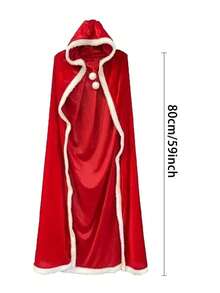 1 件红色天鹅绒连帽斗篷，圣诞表演服装，扮演圣诞老人，适合万圣节狂欢节复活节派对活动、主题派对、化妆舞会、街头游行、旅行、节日礼物 - 多色 - 查看 8