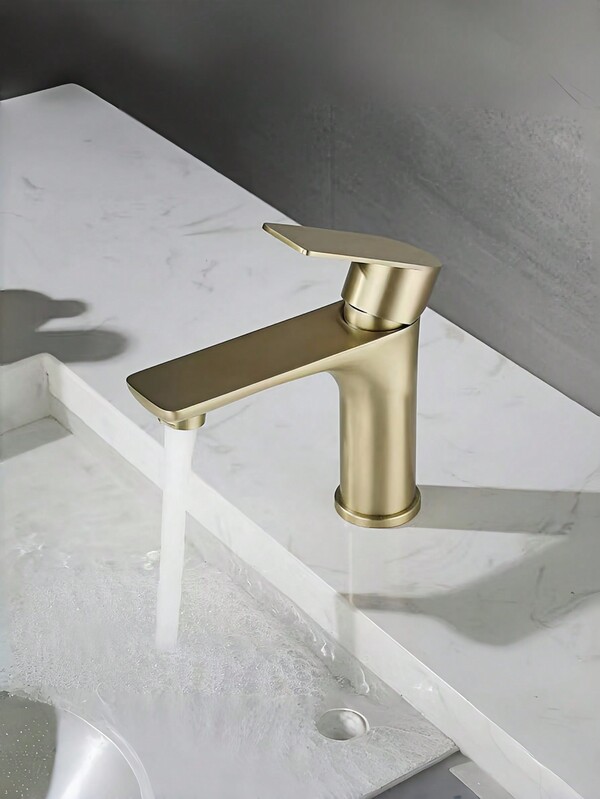 1件套不锈钢面盆水龙头现代黑色浴室混合水龙头拉丝金/灰/镀铬洗脸盆水龙头冷热水水槽水龙头新品家居浴室装饰秋季装饰浴室配件