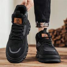 2024 年冬季男士防水雪地靴，时尚轻便登山靴适合寒冷天气工作靴，防滑鞋男士防水中踝休闲徒步户外靴，系带登山靴 - 黑色 - 查看 5
