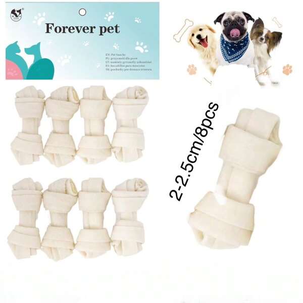 1 Packung mit 8 Sticks, Haustiersnacks, kaubares Rindsleder, knochengepresstes Futter, Hundetraining, Zahnreinigung, Kalziumergänzung, große und mittelgroße Hunde, Backenzahnstangen für Hunde