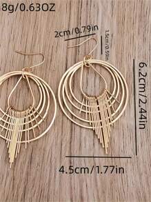 1 cặp bông tai tua rua tròn đơn giản theo phong cách Bohemian, quà tặng trang sức phù hợp cho phụ nữ, đám cưới, tiệc tùng và du lịch - Vàng - Xem 6
