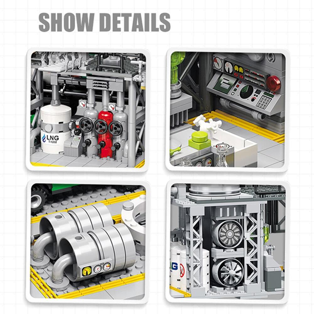 JIE STAR Mini Architecture Urban Chemical Plant Building Set Gas