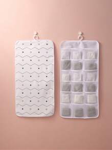 1pc 18-Compartment Closet Hanging Organizer For Clothes, Socks, Small Items, Wall-Mounted Door Back Sorting Storage Bag Love Valentine - Beige - View 10
