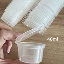 40 / 1.5oz Envases de alimentos con tapa, cajas de plástico para salsas/frutas/para untar - Multicolor - Ver 1