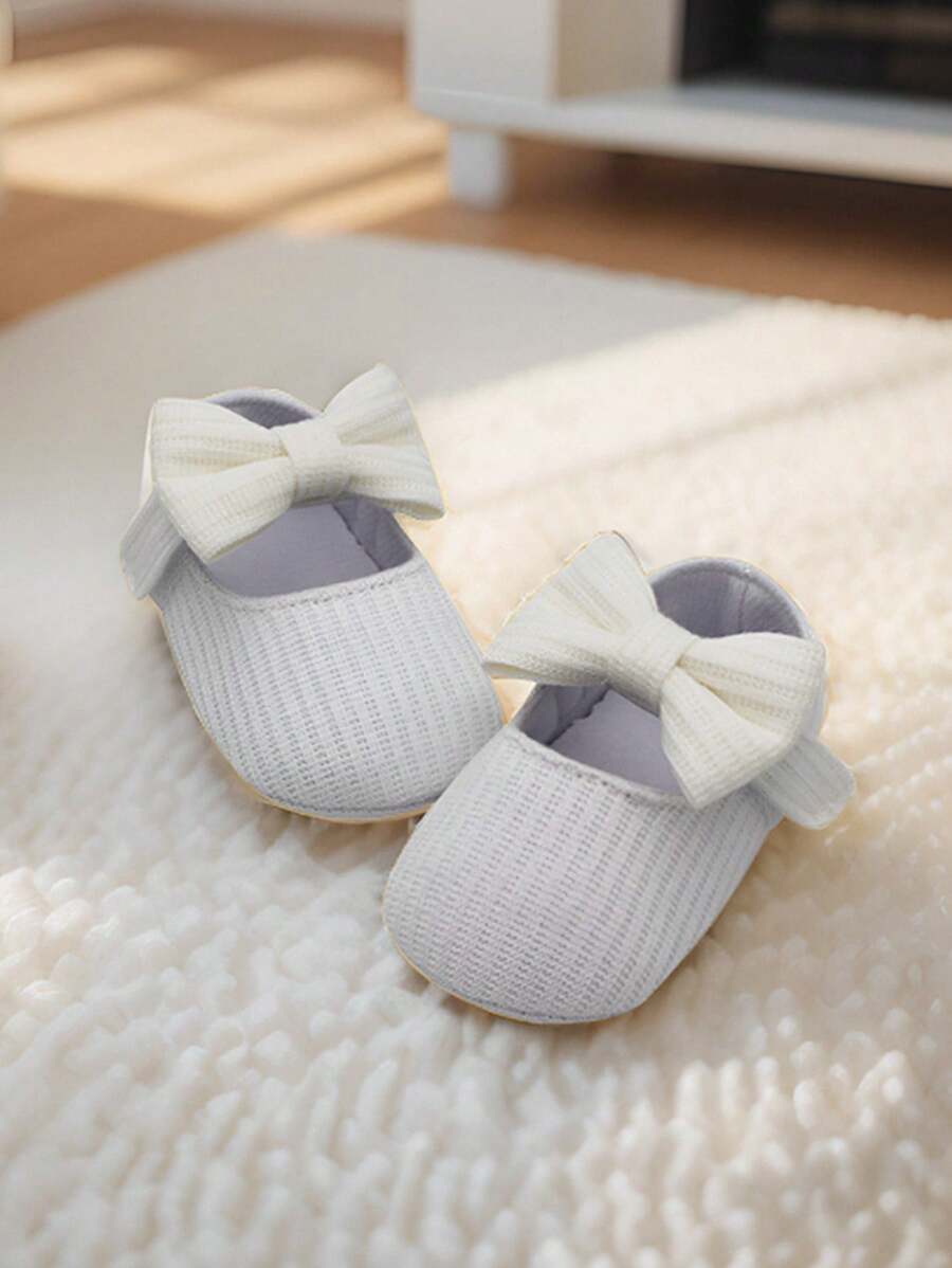 1 Đôi Giày bệt trẻ sơ sinh trang trí nơ dễ thương thoải mái thời trang - Hồng - Xem 1