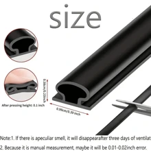 6m Roll 9*6MM TPE Windproof And Sound Insulation Self-Adhesive Anti-Theft Door Seal Strip, Luxury Solid Color Arched Door Gap Sealing Strip Which Can Be Cut Easily And Has Good Viscosity