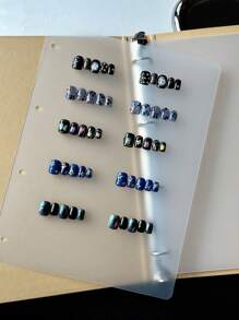 Nail Art Portfolio, Thick Kraft Paper Bound Book For Storing And Displaying Nail Designs With Matching Interior Pages - Yellow - View 4