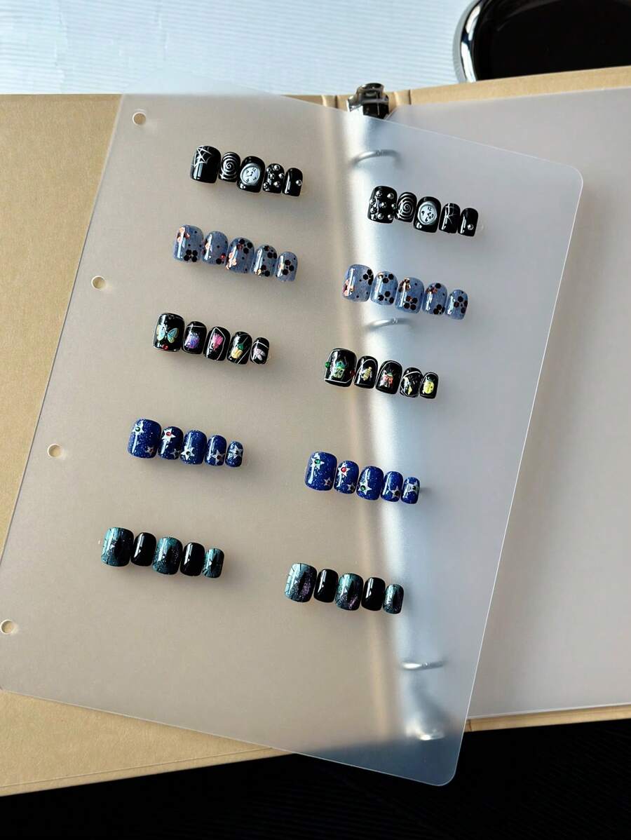 Nail Art Portfolio, Thick Kraft Paper Bound Book For Storing And