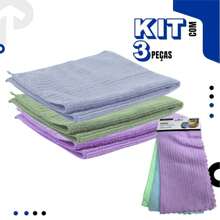 Kit Panos De Limpeza Microfibra Alta Absorção Multiuso 25 x 25cm - Multicolorido - Visão 7