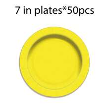 20/50 chiếc đĩa giấy dùng một lần màu đỏ, vàng, hồng, xanh da trời, trắng, xanh navy 9 inch/7 inch, dùng cho tiệc sinh nhật, tiệc cưới, họp mặt gia đình - 7 inch - Xem 12