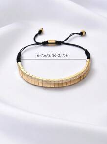 1 pièce Bracelet ajustable de luxe et mode, style bohème rétro avec motif géométrique losangique en zirconium. Convient pour les banquets, les fêtes, le port quotidien, l'Aïd al-Adha, les cadeaux de vacances