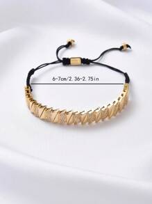 1 pièce Bracelet ajustable de luxe et mode, style bohème rétro avec motif géométrique losangique en zirconium. Convient pour les banquets, les fêtes, le port quotidien, l'Aïd al-Adha, les cadeaux de vacances