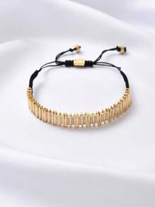 1 pièce Bracelet ajustable de luxe et mode, style bohème rétro avec motif géométrique losangique en zirconium. Convient pour les banquets, les fêtes, le port quotidien, l'Aïd al-Adha, les cadeaux de vacances