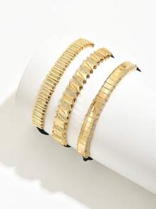 1 pièce Bracelet ajustable de luxe et mode, style bohème rétro avec motif géométrique losangique en zirconium. Convient pour les banquets, les fêtes, le port quotidien, l'Aïd al-Adha, les cadeaux de vacances