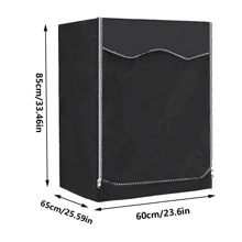 1pc Washer Cover, 210D Heavy Duty Oxford Waterproof Washer And Dryer Cover, Front Loading, 23.6x25.5x33.46 Inches, Silver For School,Office,Household,Travel,Bag,Organizer,Storage
