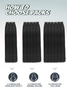 10 Pcs Mini Tape In Hair Extensions Human Hair Color 1 Jet Black 14-22 Inch Remy Human Hair Double Side Invisible Seamless Tape In Hair Extensions