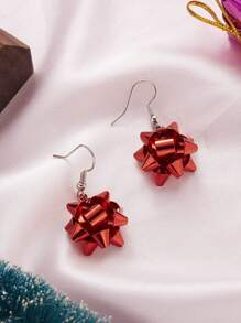 2入組時尚彩色緞帶星星和星球設計女士耳環,聖誕配件 - 綠色 - 查看 5