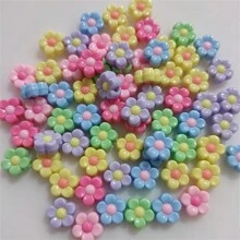 30颗/50颗13毫米亚克力珠,多色花朵混色撞色梅花手链,手机挂绳DIY - 彩色 - 查看 4