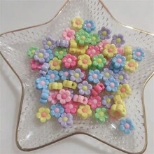 30颗/50颗13毫米亚克力珠,多色花朵混色撞色梅花手链,手机挂绳DIY - 彩色 - 查看 10