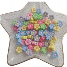 30颗/50颗13毫米亚克力珠,多色花朵混色撞色梅花手链,手机挂绳DIY - 彩色 - 查看 11