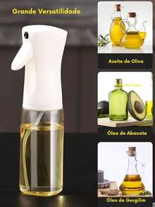 Kit 2 Spray Bottles Oil Vinegar Sprayer Glass Cruet Culinary Kitchen 200ml - 黑與白 - 查看 5