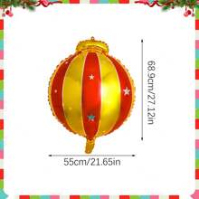 5/6 件圣诞红和绿色悬挂铝箔气球，包括圣诞球和 4D 糖果形悬挂气球，适用于圣诞派对装饰、冬季新年假期派对装饰、生日庆祝、圣诞主题活动和场景、室内和室外圣诞装饰、圣诞树悬挂气球 - 彩色 - 查看 16