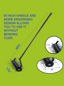 Rolling Manual Lawn Aerator, Home Aerator Lawn Tool Pusher, 58-Inch Handle Push Lawn Aerator For Lawns, Yards And Gardens - Black - View 9