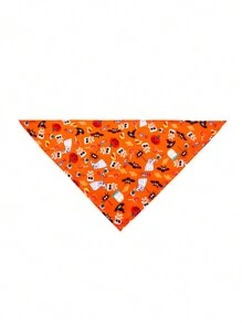 1buc/Set Esarfă de modă cu model unic de craniu, fantomă, dovleac - bavetă și accesoriu decor pentru câini și pisici, stil drăguț pentru animale de companie, design triunghi, detaliat, decor multifuncțional, alternativă la gulerul pentru animale de companie, potrivit pentru Halloween/toamnă - Multicolor - Vizualizare 10