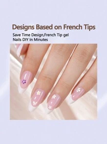 150 片法式凝胶指甲油贴纸，杏仁粉粉色中号，15 种尺寸，3 合 1 指甲贴，耐用假指甲，适用于 DIY 按压式指甲，美甲用品 - 粉色 - 查看 4