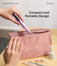 MelodySusie 25000RPM PC180F Cordless Rechargeable Nail Drill, Professional Self Care Electric Nail File For Acrylic & Gel Nails, Portable Efile Manicure Pedicure Kit, Maquina De Uñas Recargable,Christmas Gifts - 紫色 - 查看 3