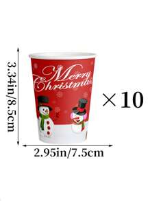 1 件圣诞礼物派对餐具套装 - 雪人主题纸盘和杯子，用于庆祝圣诞礼物假期，适合 1-10 人的家庭、派对和聚会 - 易于清洁和重复使用 - 非常适合圣诞礼物、感恩节和新年聚会（10 件装） - 彩色 - 查看 11