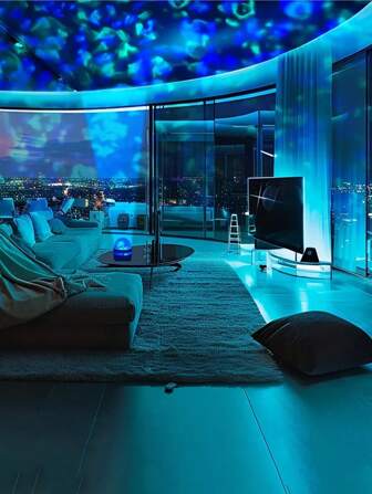 1 件 LED 北极光银河星空投影灯，USB 供电塑料床头夜灯，带多色遥控器，适用于卧室装饰、圣诞节、情人节、露营、婚礼 - 不可充电