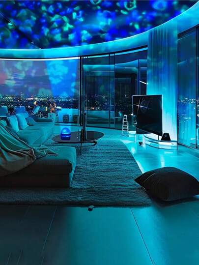 1 件 LED 北极光银河星空投影灯，USB 供电塑料床头夜灯，带多色遥控器，适用于卧室装饰、圣诞节、情人节、露营、婚礼 - 不可充电