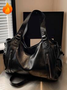 Borsa a spalla da donna di grandi dimensioni, tinta unita, borsa da donna di , di grande capacità, borsa a mano, borsa a tracolla personalizzata, adatta per uso quotidiano e università, adatta per uscire, fare shopping, regali, viaggi, pendolarismo, borse a tracolla per signore